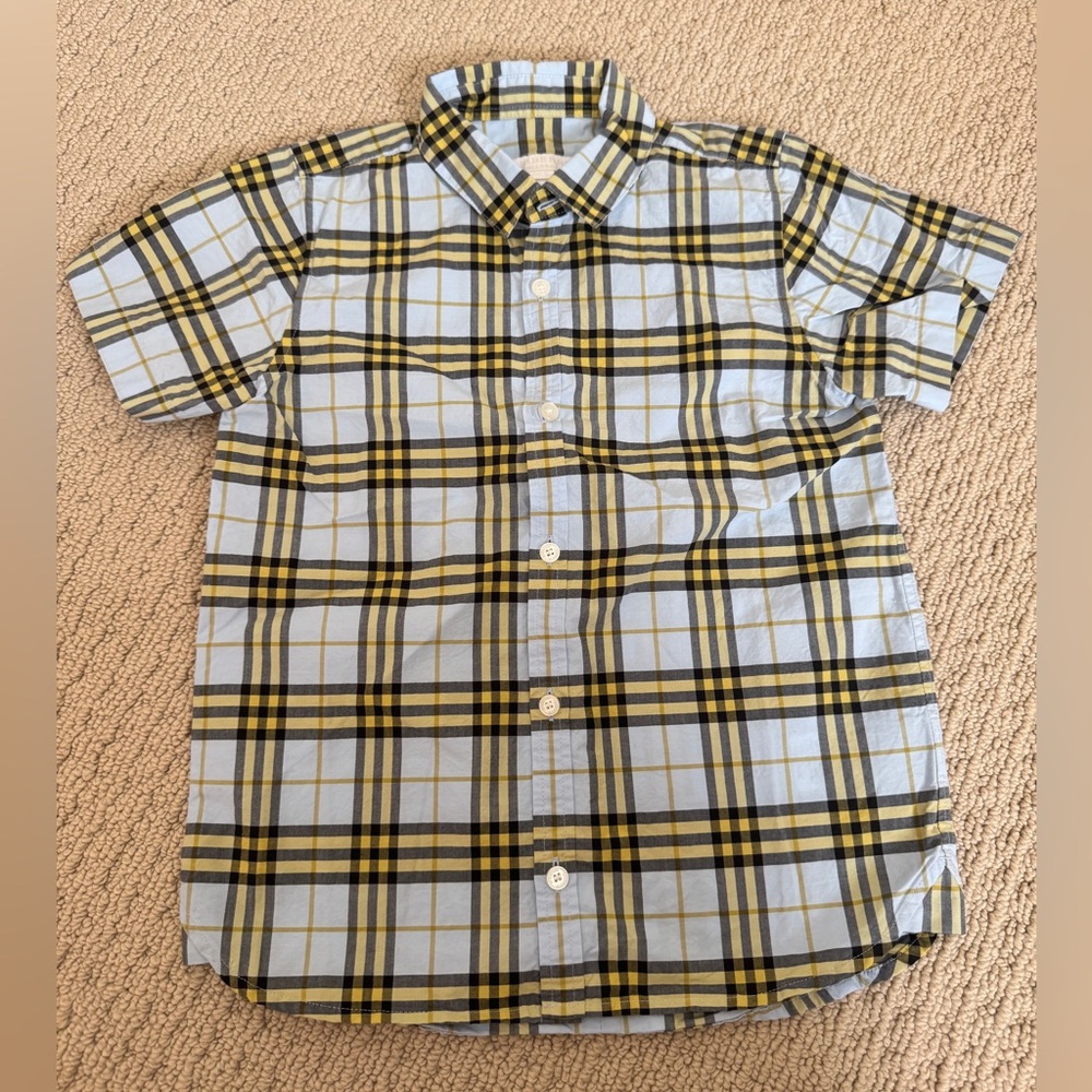 Burberry Children Boys Short Sleeve Check Button-Up Shirt Size 6Y/120cm